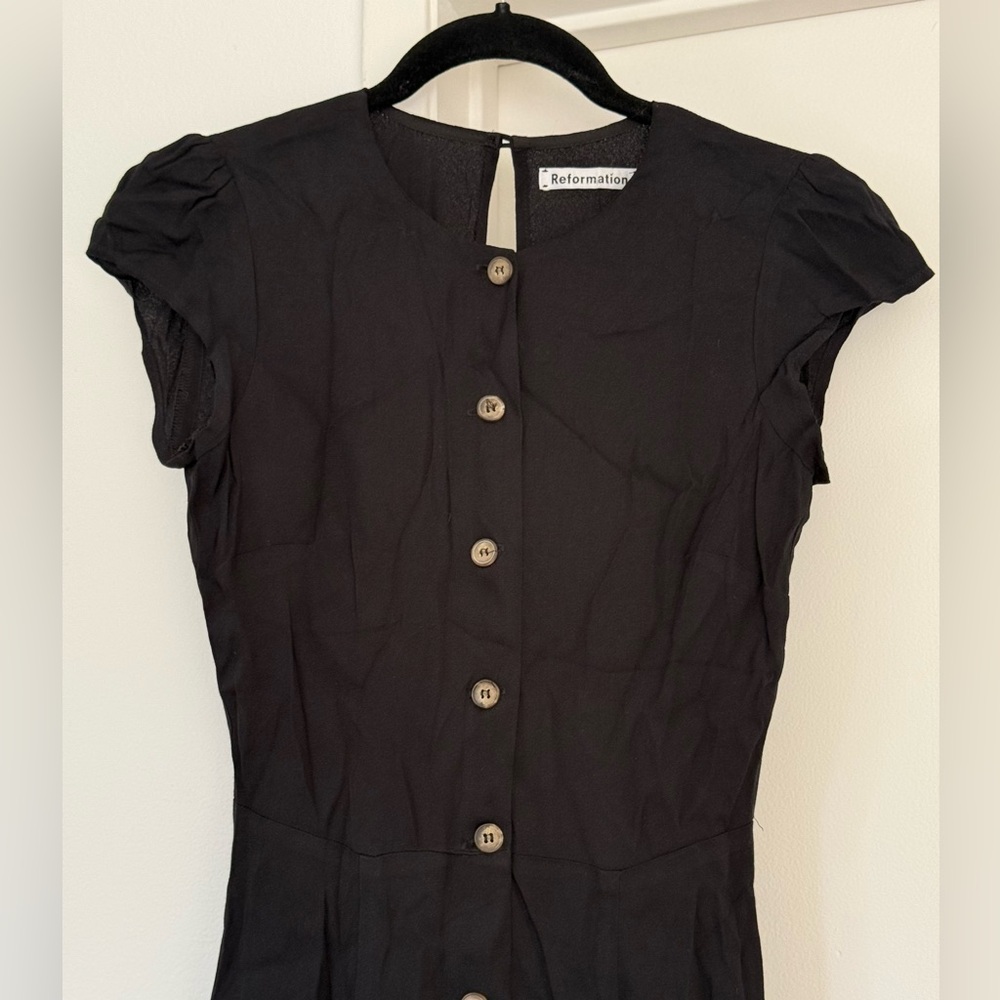 Women’s Reformation Black Maxi Button Up Dress - Picture 3 of 12